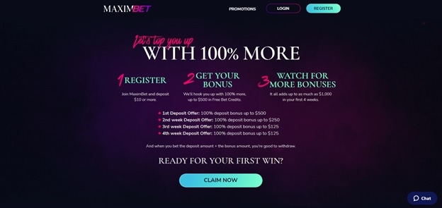 MaximBet welcome offer