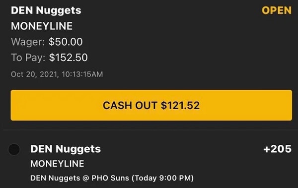 DraftKings Cash Out Feature