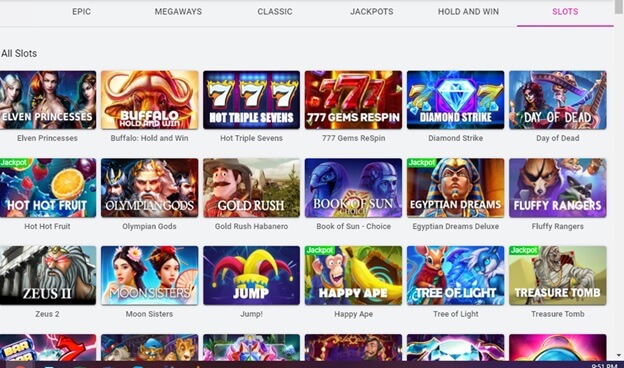 Pulsz Casino Games List