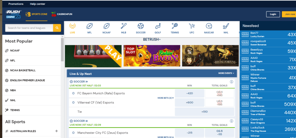Rush Games Free Sportsbook