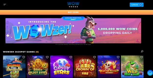 Top Games & Slots at Wow Vegas Casino: Free Sweeps Cash & Coins