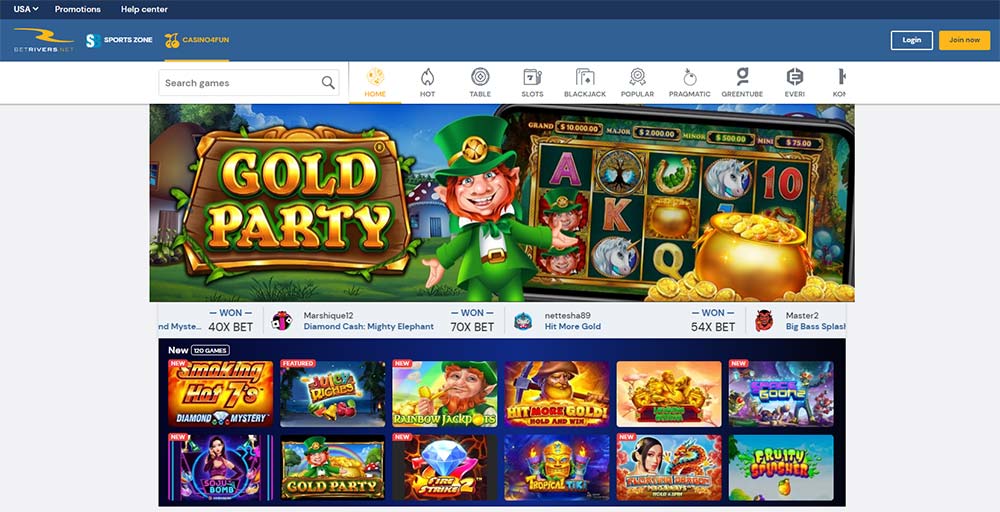 betrivers net new online slots