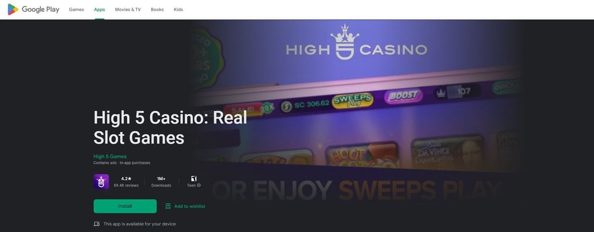 High 5 Casino Google Play App